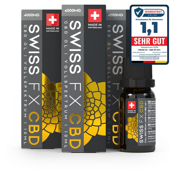 SWISS FX: 3x CBD Öl 40% (10ml) – Hochdosiertes CBD im Dreierset