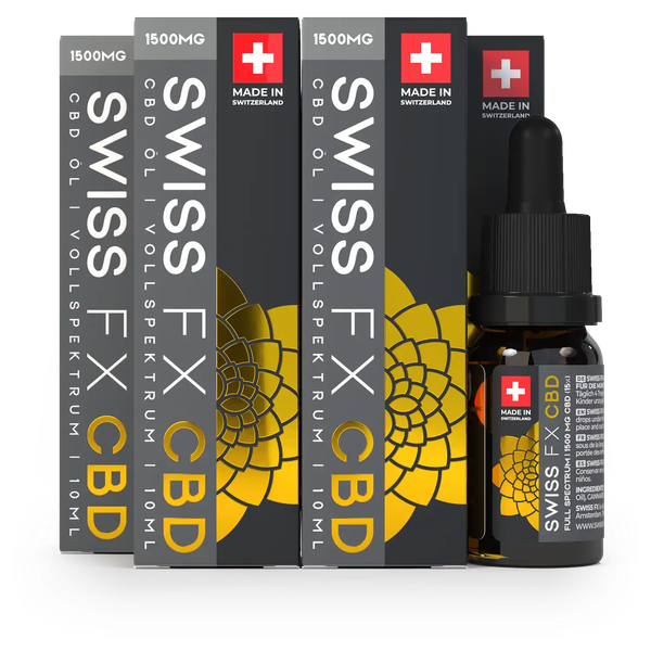SWISS FX: 4x CBD Öl 15% (10ml) – Extraportion CBD im Vorteilspack
